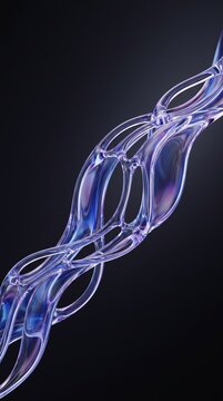 Twisted Transparent Glass Forms with Iridescent Blue and Violet Highlights