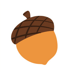 Vector illustration of acorn cozy autumn and Thanksgiving icons isolated on white background.Perfect for banner, event, poster, card, gift © NUR