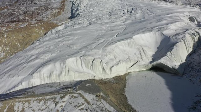 Aerial view of Muztagh Ata Glacier Park in Xinjiang, China
