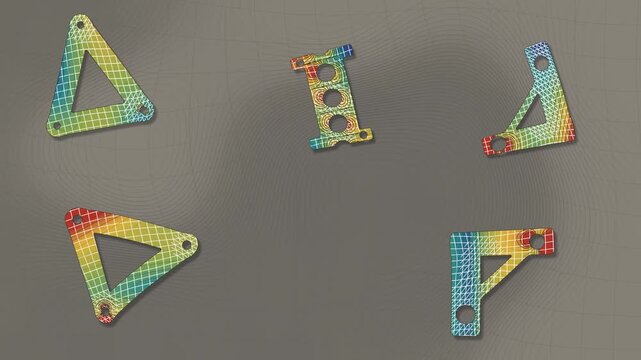 Finite Element Analysis Von Mises Stress Contour On Deforming Bracket Meshes Seamless Loop in calm stone tones