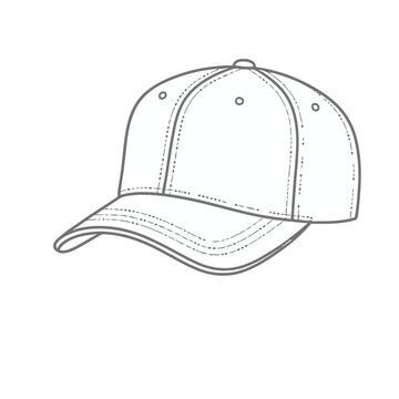 Line art baseball cap