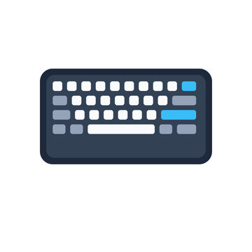 Minimalist Flat Design Computer Keyboard Vector Icon