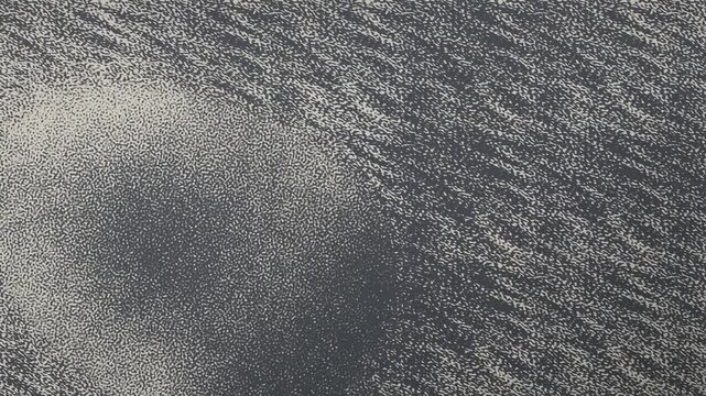 Thin Layer of Fine Grains Drifting Over a Flat Board with a Motionless Copy Space Zone, Seamless Loop in calm slate tones