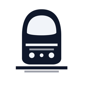 Flat Design Train Front View Icon Vector
