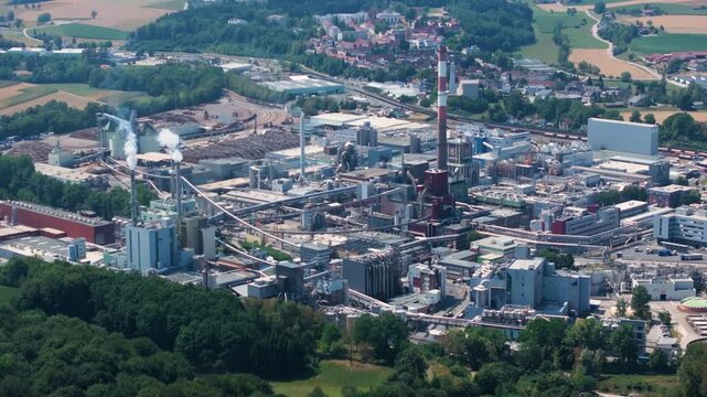Aerial view of Lenzing Plastics manufacturing plant
