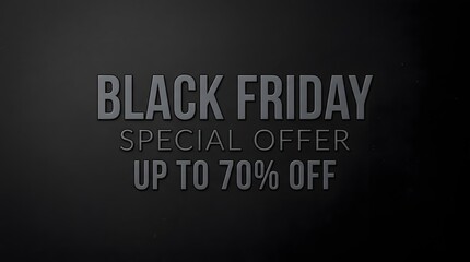 Fototapeta premium Black friday special offer up to seventy percent off promotion