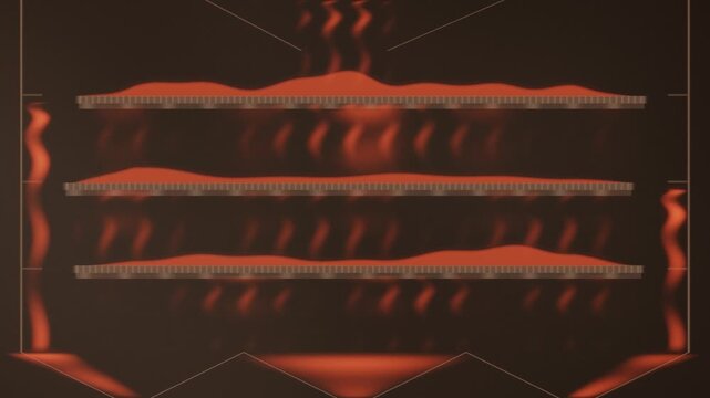 Gyratory Sifter Cutaway With Stacked Screen Decks Separating Powder Into Three Streams Seamless Loop in bright orange tones