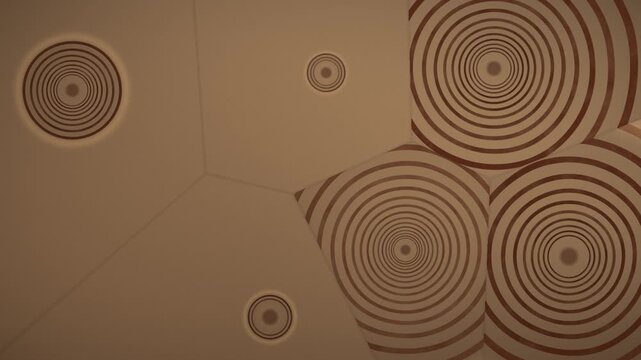 Liesegang Rings In Gel, Periodic Precipitation Bands Growing And Dissolving, Sepia Chemistry Pattern Seamless Loop in vibrant red tones