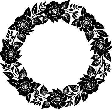 black and white rose frame