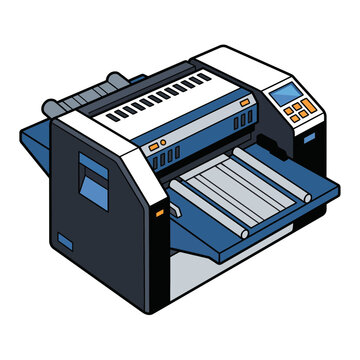 Industrial Lamination Machine Flat Design Icon for Print Shop
