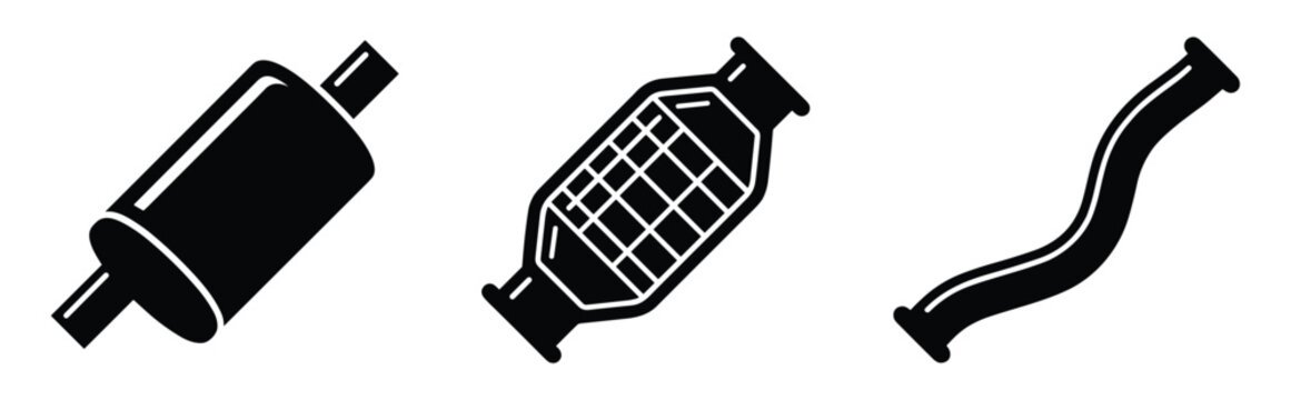Exhaust system components muffler catalytic converter exhaust pipe.