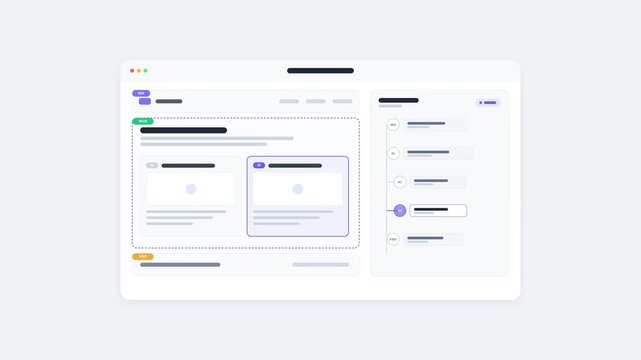 Wireframe accessibility page with ARIA label tooltips and landmark