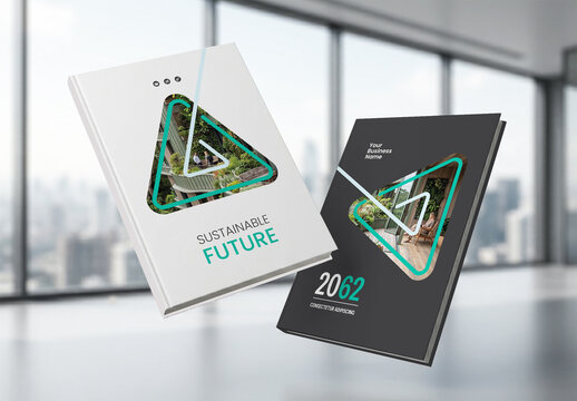 Modern Eco Friendly Sustainability Annual Report Cover and Company Profile Template.