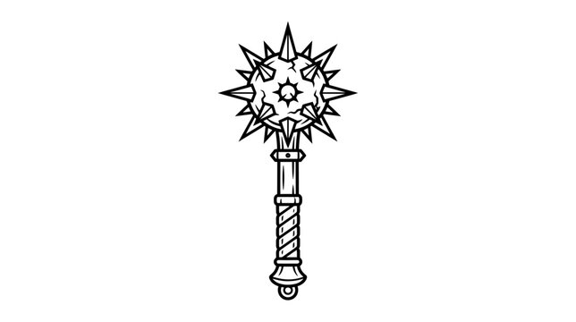 Medieval Spiked Flail Weapon Icon