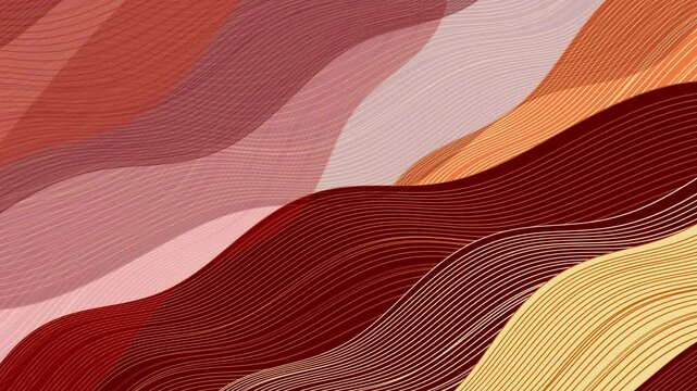 Abstract Wavy Line Pattern Landscape 4K