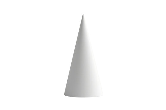 White cone stands centered on plain white background