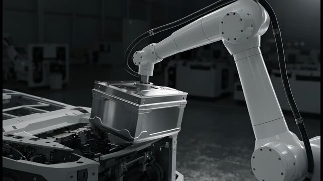 Industrial robot arm automation factory robotic arm industrial automation smart factory assembly line manufacturing robot car production metal