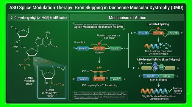 Antisense Oligonucleotide Splice Modulation Therapy Mechanism for Duchenne Muscular Dystrophy