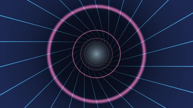 Abstract cosmic navigation graphic featuring vibrant neon elements. This visually striking animation showcases celestial patterns and dynamic movement, perfect for sci fi themes and digital art projec