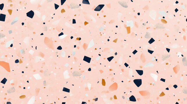 Pink terrazzo pattern with scattered colorful chips