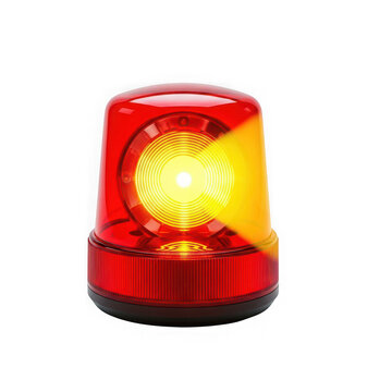 Bright red emergency siren light flashing for safety alert