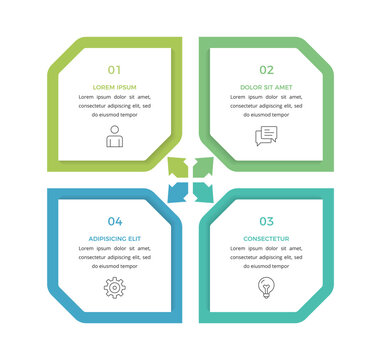Four step cyclic diagram infographic template