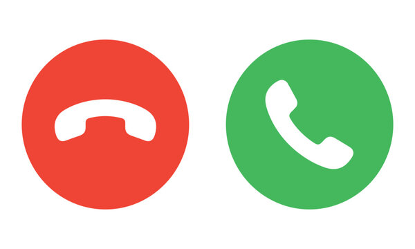 Red and green phone call icons