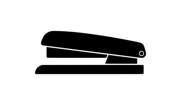 Minimal Black Office Stapler Vector Illustration
