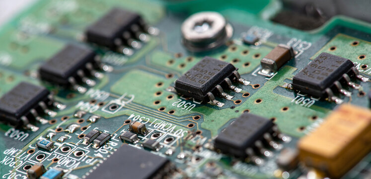 Electronic Circuit Board Components and Computer Hardware Technology Background