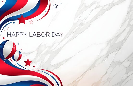 Labor day elegant white marble background design.