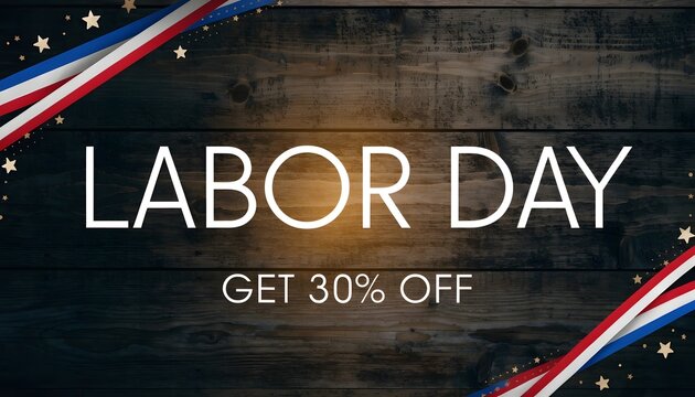 Labor day sale message on wooden texture.