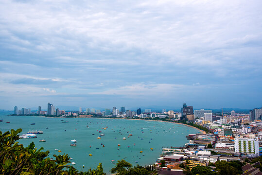 tourist attractions in the city park of Pattaya City, 
The most beautiful Viewpoint Pattaya City in Thailand 