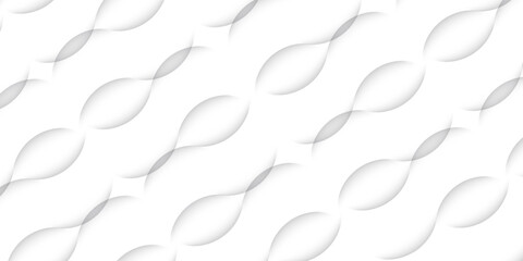 Fototapeta premium Abstract minimalist diagonal seamless pattern background with overlapping monochrome leaf shapes and soft fluid shadows vector illustration