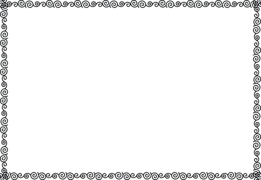 Black and White Elegant Swirl Ornamental Border, Decorative rectangular page frame Vintage Corner with Curved Scroll Design for Certificates and Invitations




