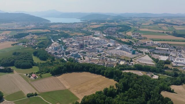 Aerial view of Lenzing Plastics industrial manufacturing plant