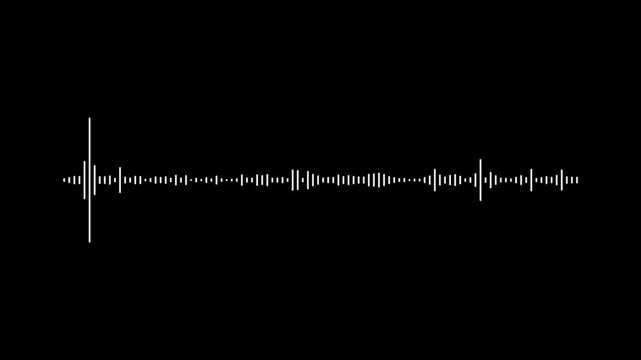 sound wave animation black background. music beat waveform with flowing frequency lines, audio pulse and digital spectrum effect. seamless 4k loop video.