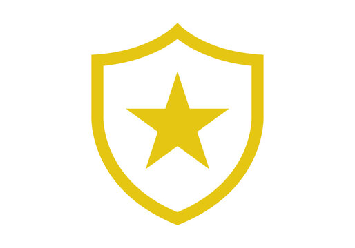 Escudo amarillo con una estrella en el centro