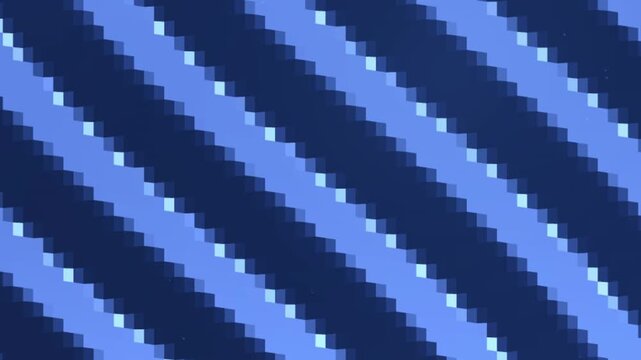 Blue pixel mosaic diagonal wave pattern abstract motion background