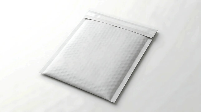 Clean white bubble mailer envelope for shipping and small product delivery.