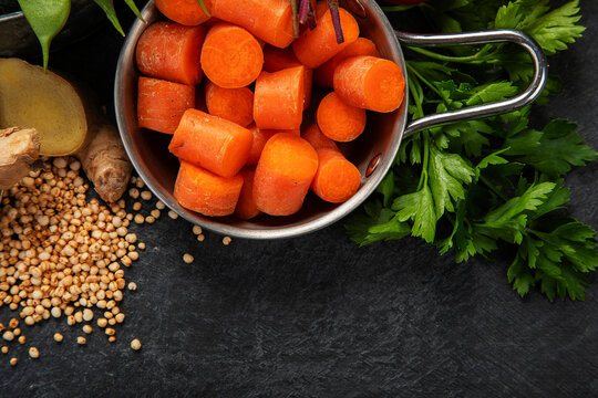 Fresh raw vegetables and fruits.