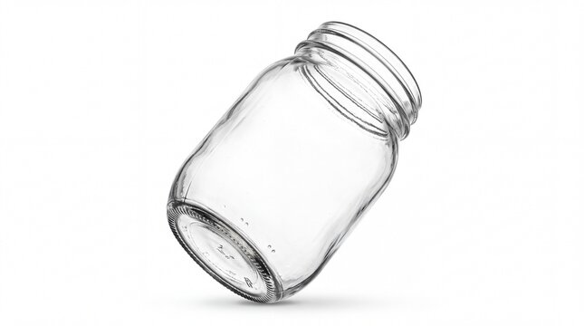 Empty glass jar for food storage