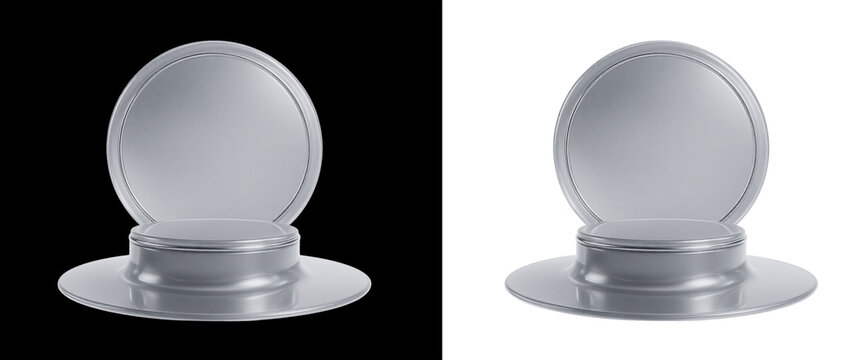 3D Round Glass Podium with Flared Pedestal Base, Transparent PNG