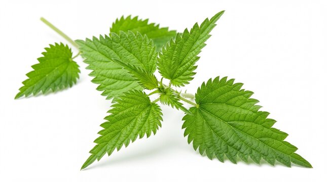Fresh green stinging nettle plant leaves