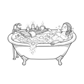 Candlelit bath with bath bombs for self care blog
