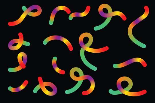 Colorful abstract shapes in gradient hues against a dark backdrop conceptualizing creativity and fluidity