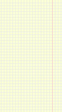 Animated Right Margin Notebook Grid Paper Reveal with Alpha Channel