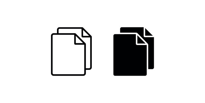 Duplicate document icons representing copy file paste functions and multiple page configurations.