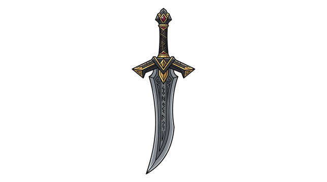 Ornate Fantasy Sword Isolated