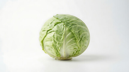 Fototapeta premium Fresh whole green cabbage isolated on white background 4K HD