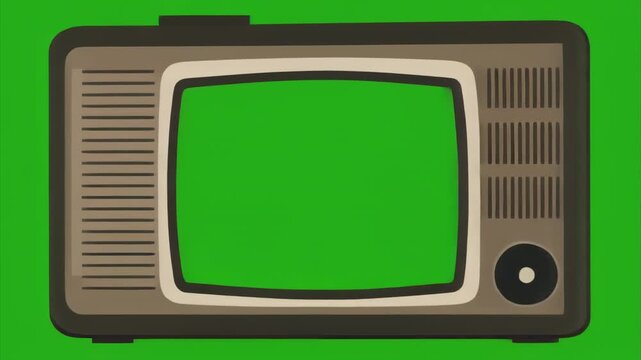 Retro television screens with green chroma key backgrounds in a clean layout for broadcast or media production